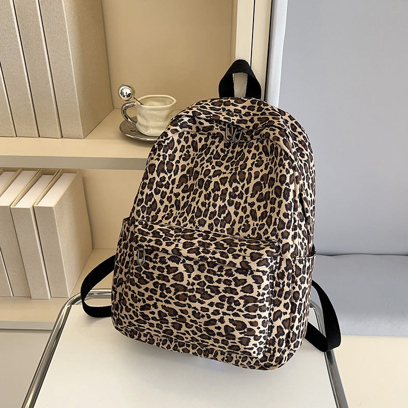 Stylish Backpack in Leopard Print