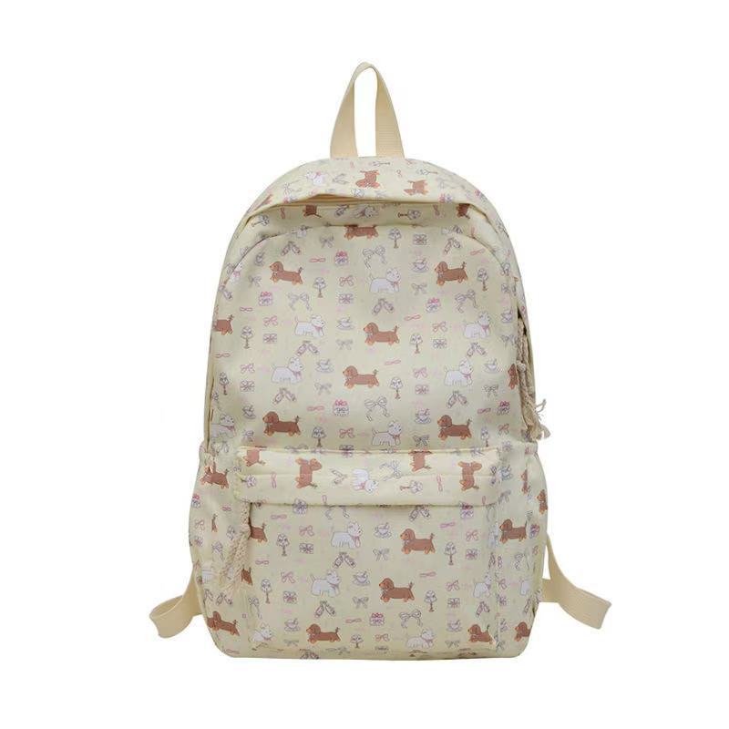 Backpack with Playful Dog Pattern