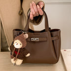 Mini Handbag with Cute Plush Pendant