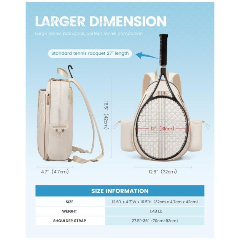 Premium Quilted Tennis Racket Backpack
