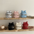 quilted mini handbag with stylish pearl accents
