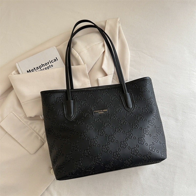 Floral Embossed Tote Bag