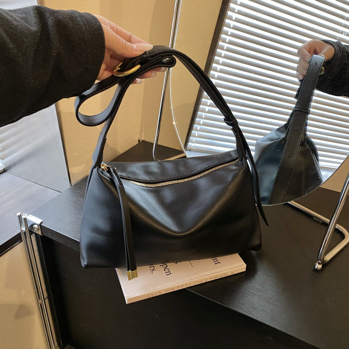 Textured Casual Shoulder Bag