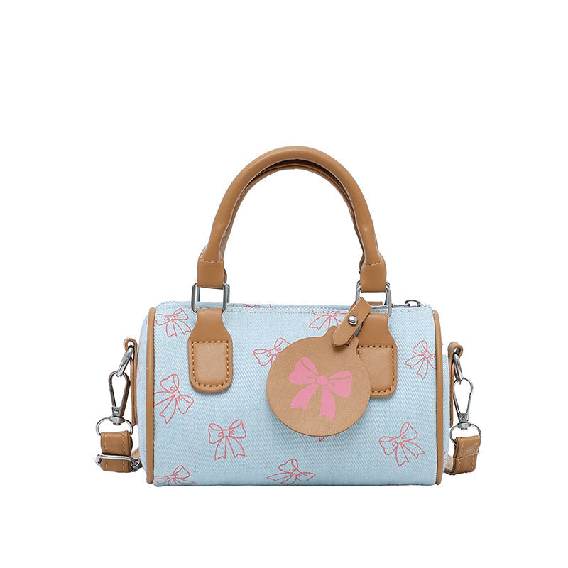 Playful Bow-Printed Mini Handbag