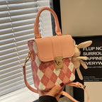 Mini Handbag with Elegant Check Pattern