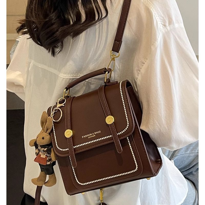 Vintage-Inspired Structured Satchel Bag