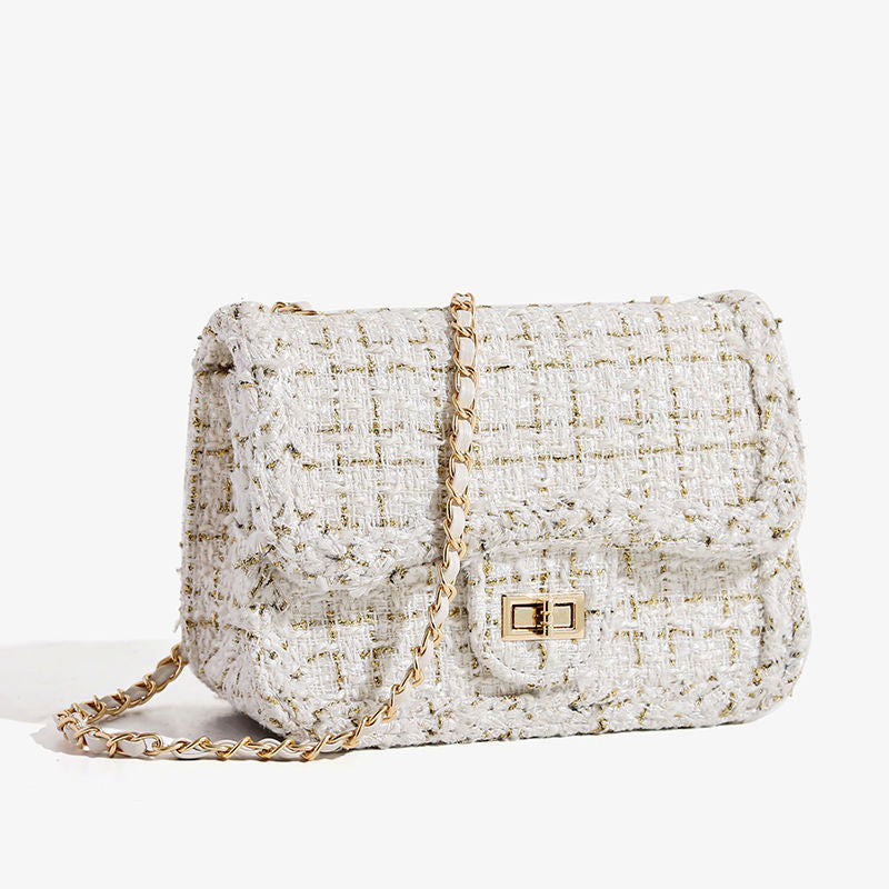 Textured Chain Strap Shoulder Bag