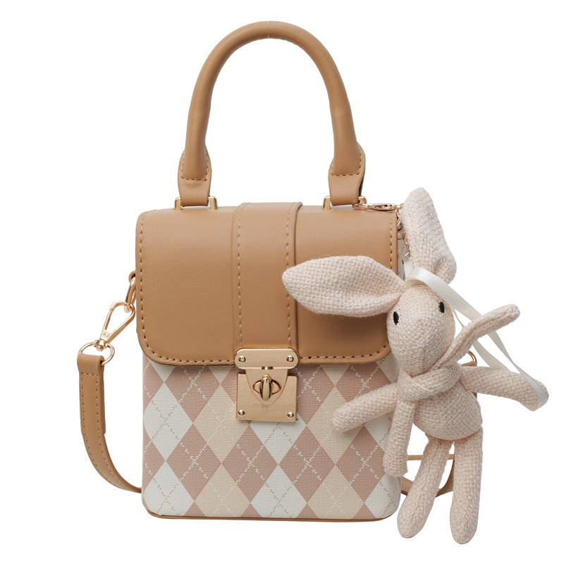 Mini Handbag with Elegant Check Pattern