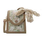 mini handbag with floral jacquard pattern and playful drawstring Nord bags