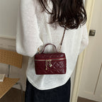 elegant quilted mini handbag with detachable shoulder strap