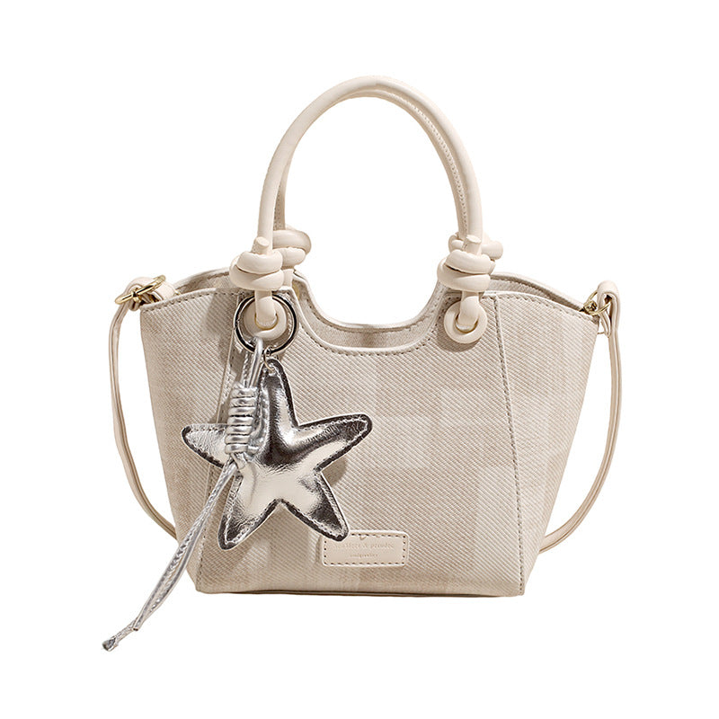 Women Mini-Handbag with Fashionable Star Keychain