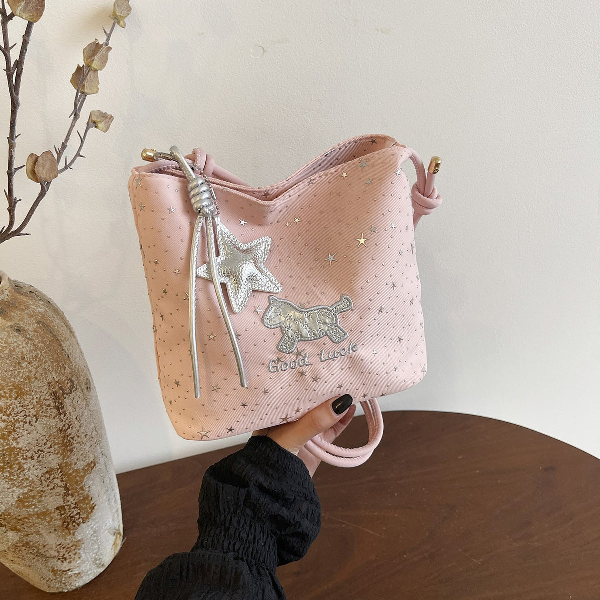 Casual Star-Print Crossbody Bag