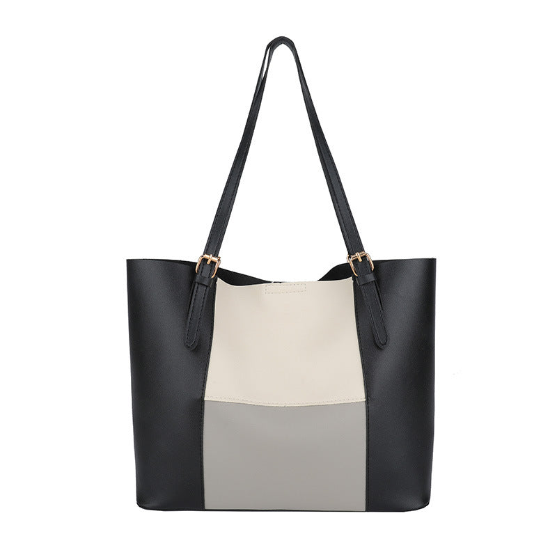 Versatile Color Block Tote Bag