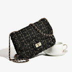 Textured Chain Strap Shoulder Bag