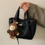 Mini Handbag with Cute Plush Pendant