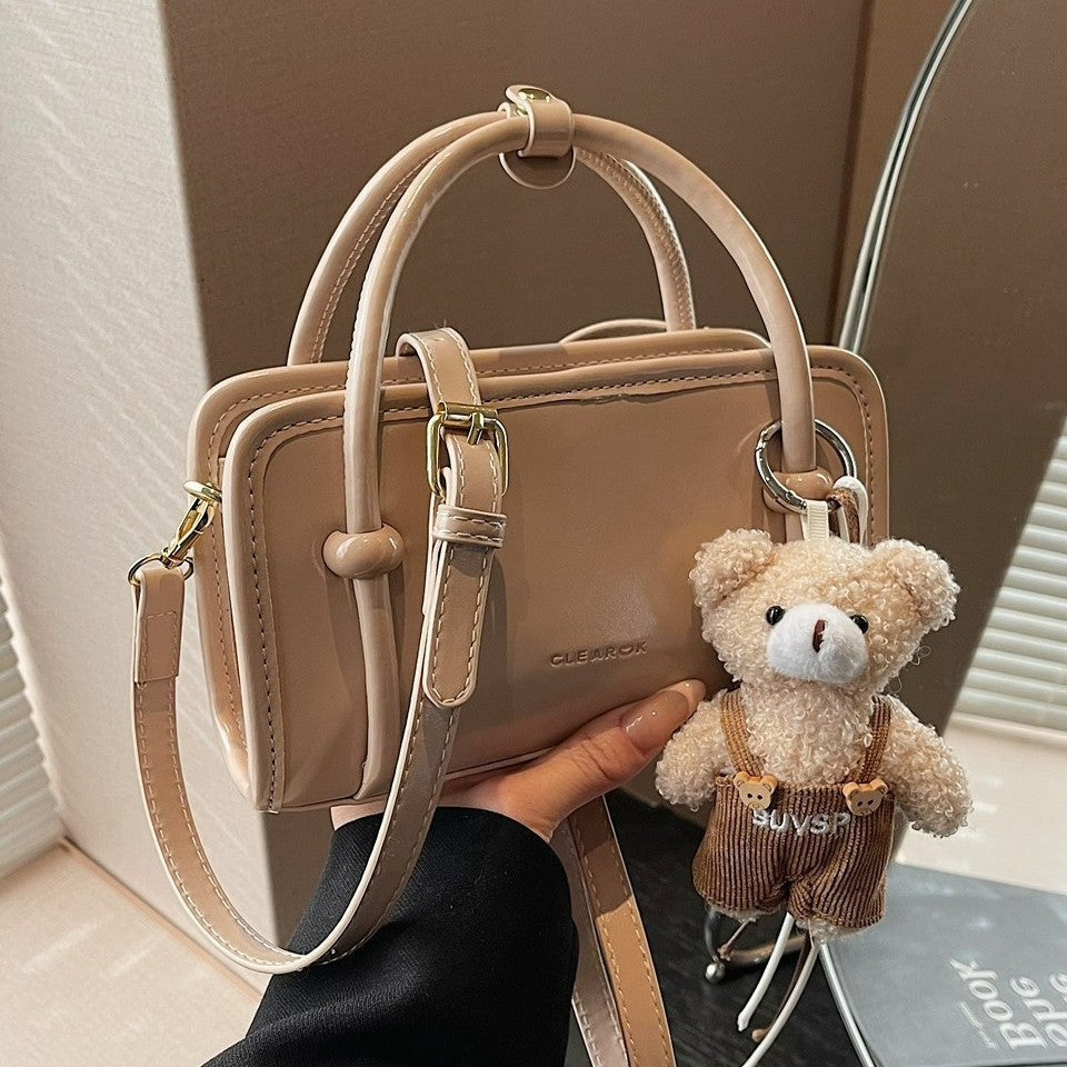 Mini Handbag with Cute Bear Pendant