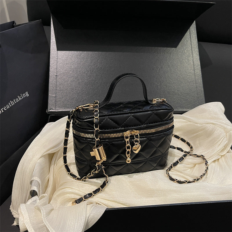 elegant quilted mini handbag with detachable shoulder strap