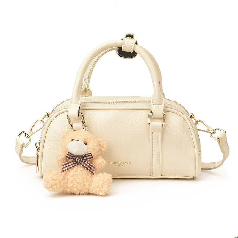 Mini Handbag with Playful Teddy Pendant