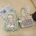 Fashionable leisure backpack with creative details and versatile compartments