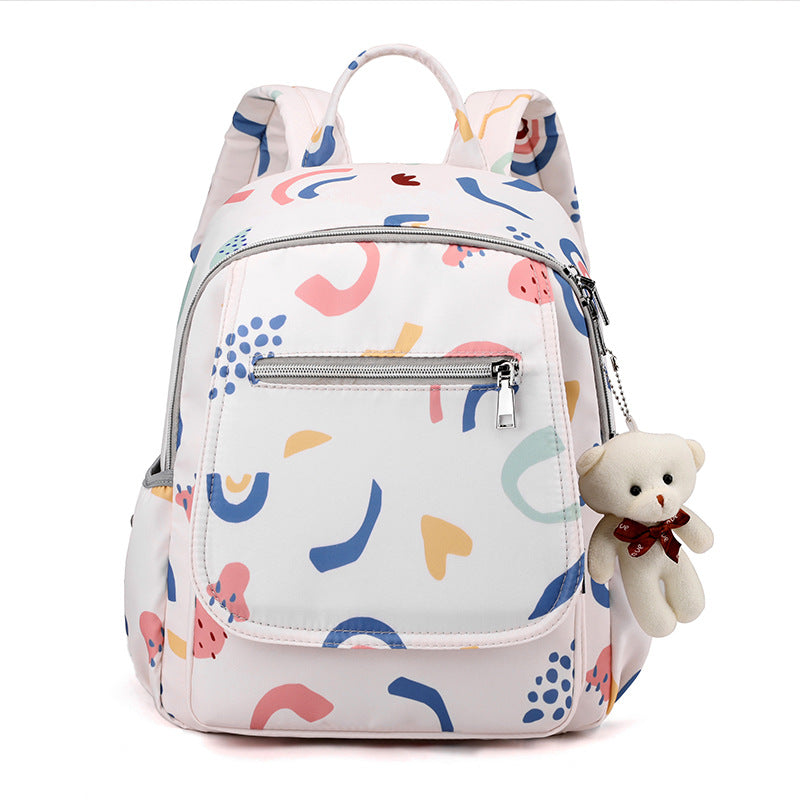Leisure backpack with creative patterns and versatile compartments