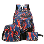 Fashionable backpack set with multiple compartments