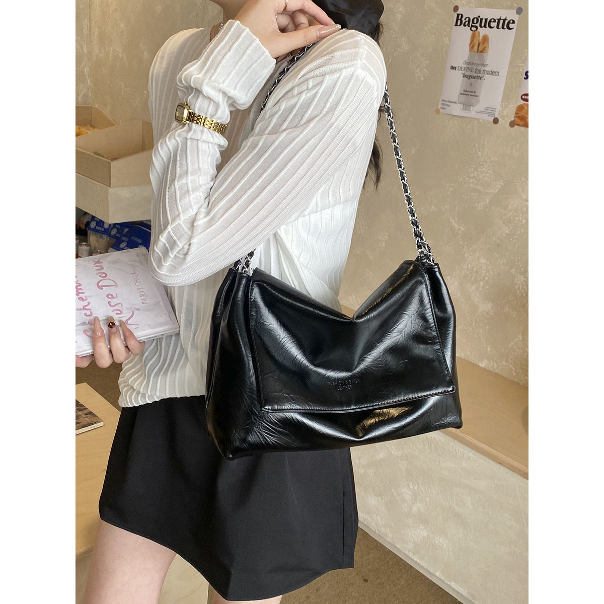 Chic Foldover Shoulder Bag