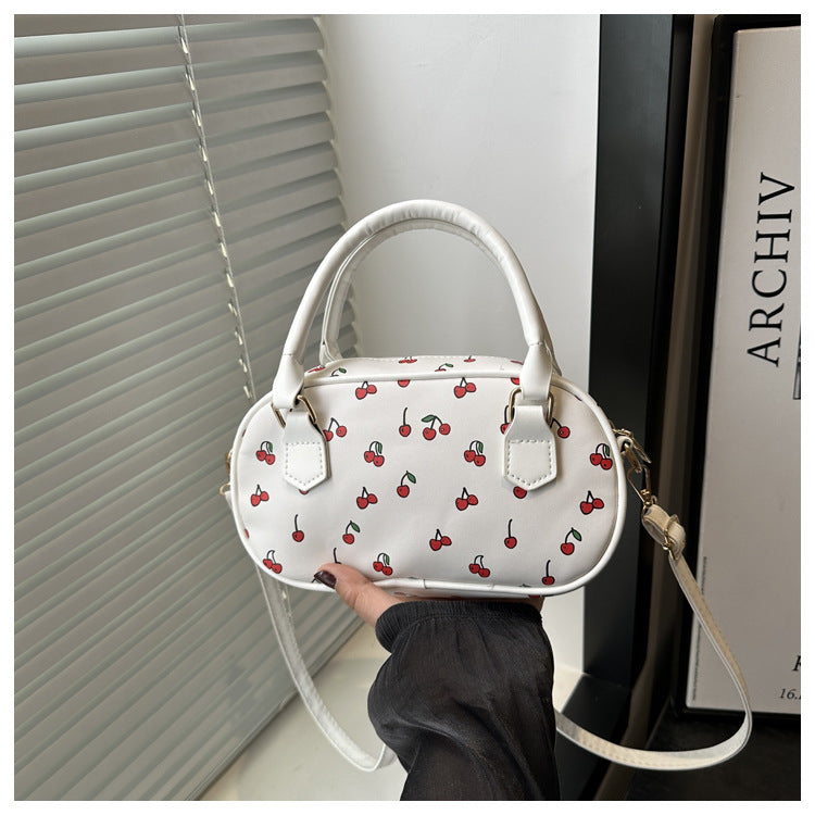 Playful Cherry Print Mini Handbag