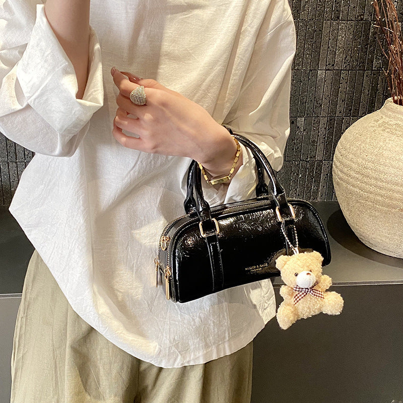 Mini Handbag with Playful Teddy Pendant