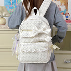 Backpack with Playful Bows and Practical Storage Solutions