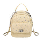 Quilted Mini Backpack with Rhinestone Accents