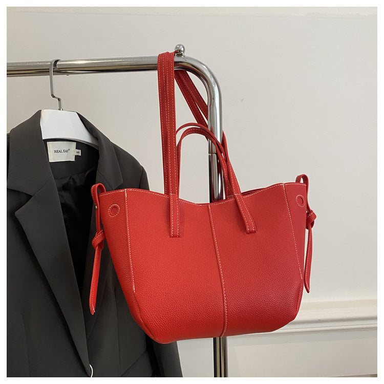 Textured Leather Everyday Tote Bag