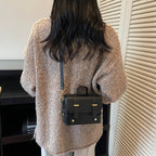 Women Mini Handbag with Textured Design and Removable Shoulder Strap
