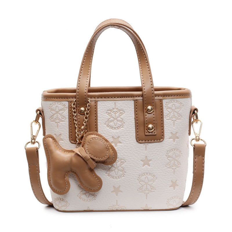 Mini Handbag with Playful Dog Pendant