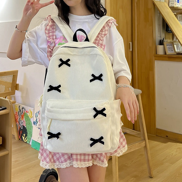 Backpack with Playful Ribbon Design