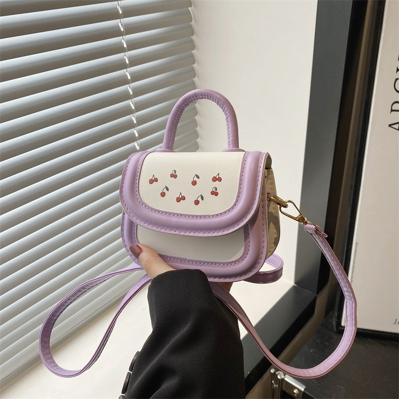 Women Mini Handbag with Playful Cherry Motif