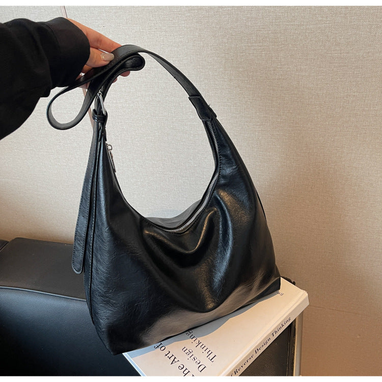 Soft Leather Slouchy Shoulder Bag