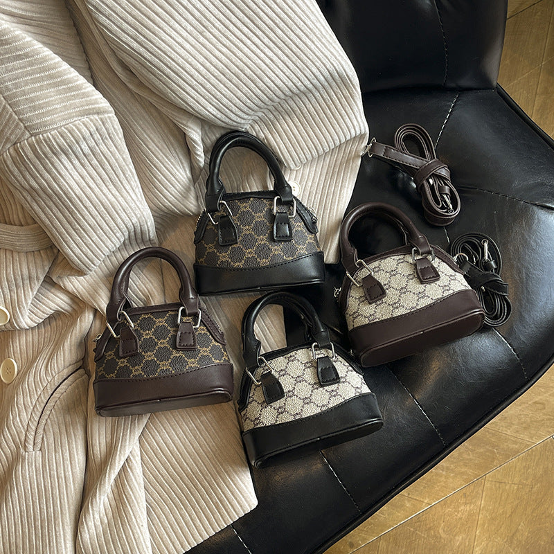 Designer Mini Handbag with Textured Upper Material