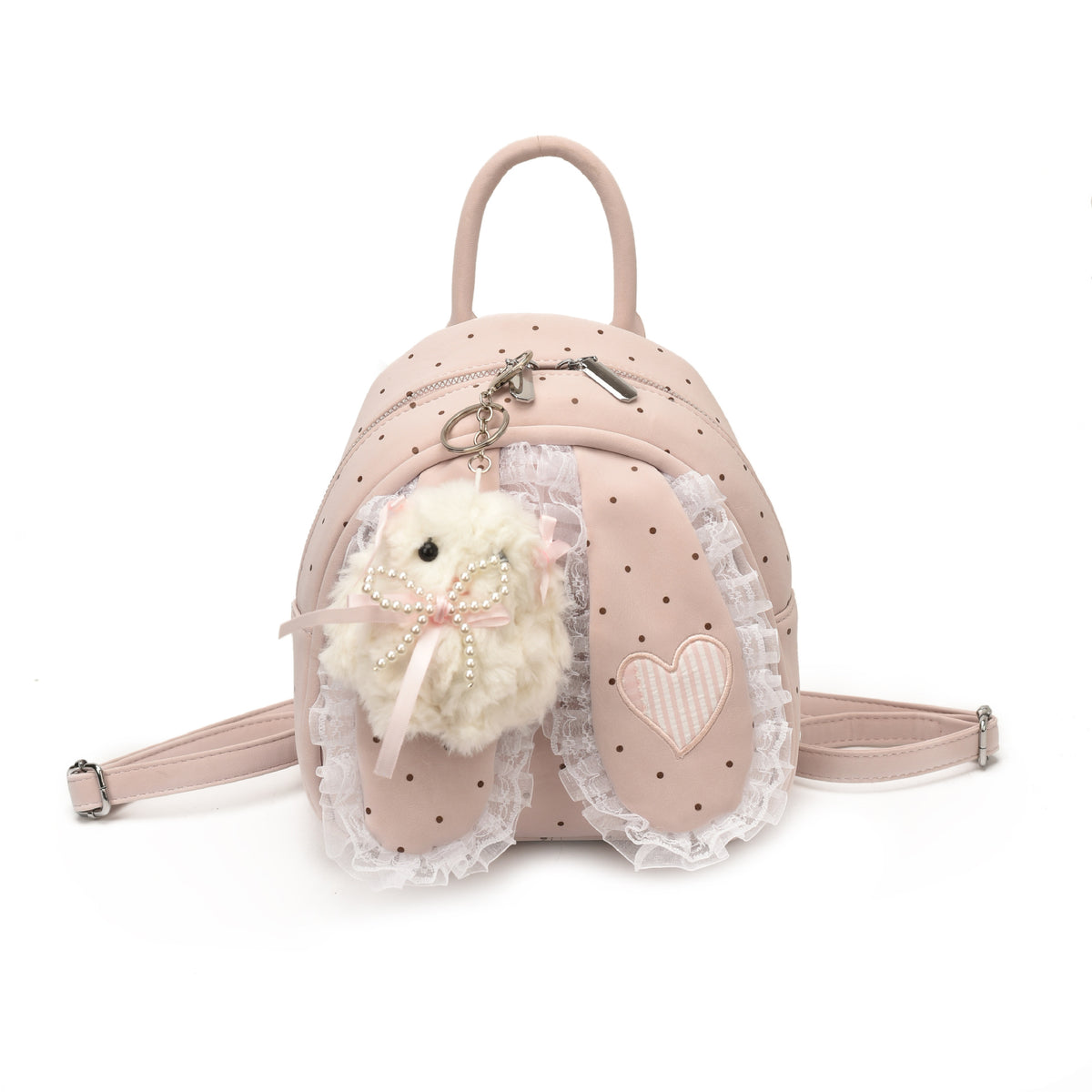 Cute backpack with detailed bunny ears applique