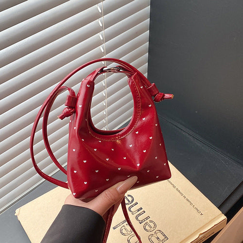 Cute Heart-Patterned Mini Shoulder Bag
