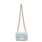 elegant mini handbag with gold closure mechanism