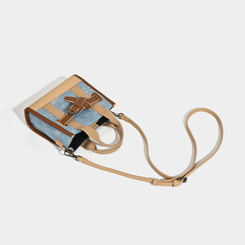 Women Mini Handbag with stylish denim elements and practical drawstring Nord Bags