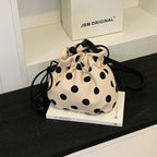 Fun Polka Dot Drawstring Mini Handbag