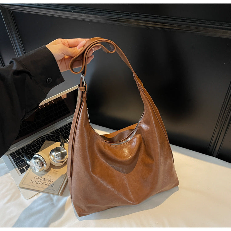 Soft Leather Slouchy Shoulder Bag