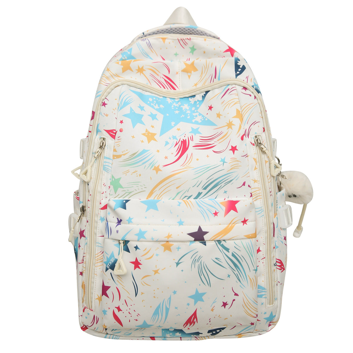 Backpack with Colorful Star Pattern and Innovative Storage Options