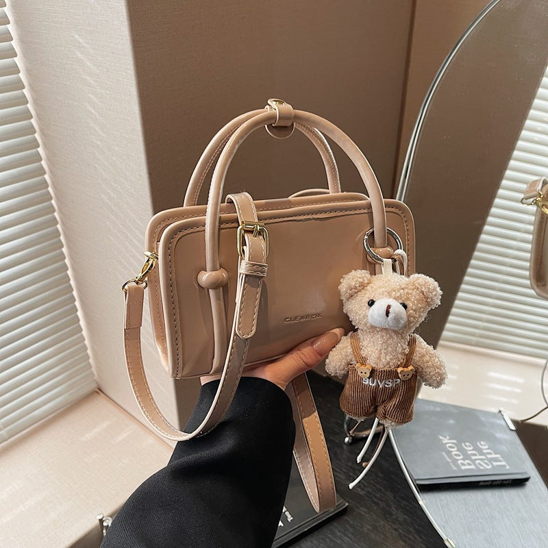 Mini Handbag with Cute Bear Pendant