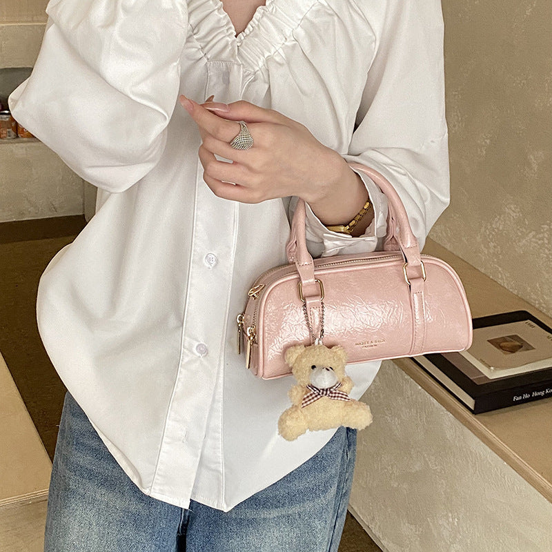 Mini Handbag with Playful Teddy Pendant