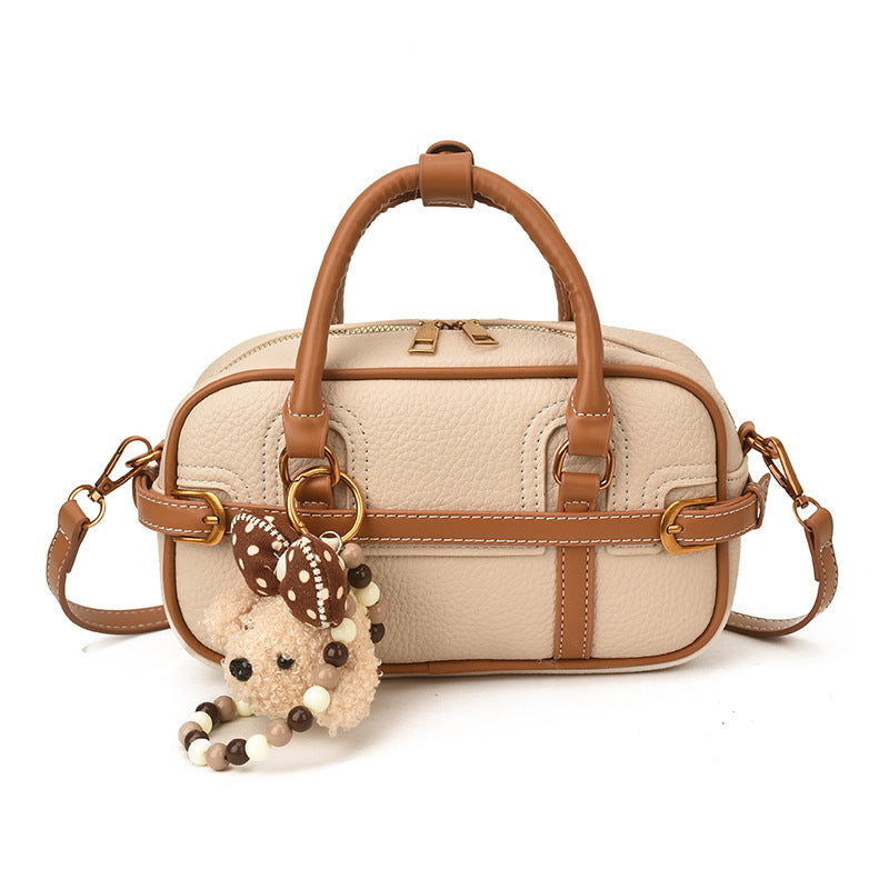 Women’s mini handbag with removable teddy pendant