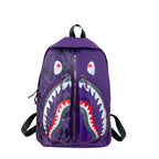 Backpack with Elaborately Designed Shark Motif