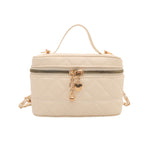 elegant quilted mini handbag with detachable shoulder strap