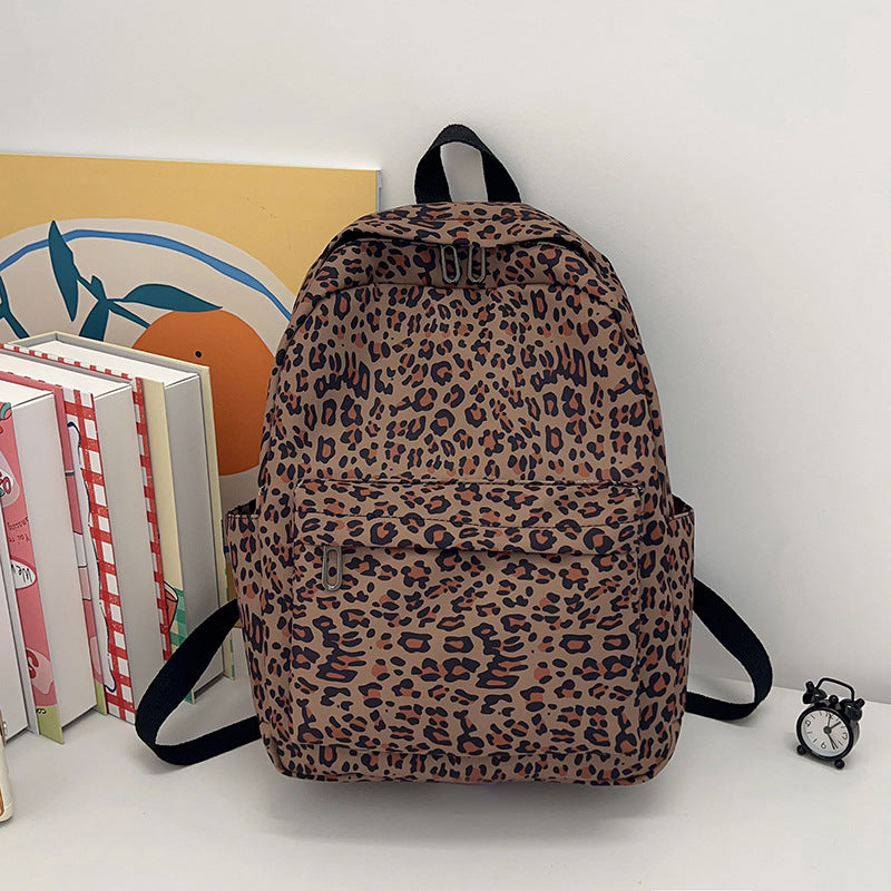 Stylish Backpack in Leopard Print